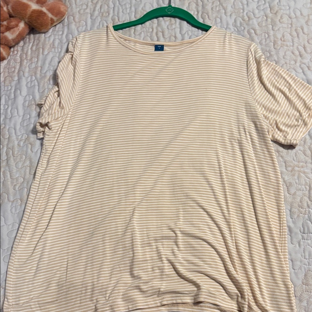 Old Navy Striped Beige Women's Tee